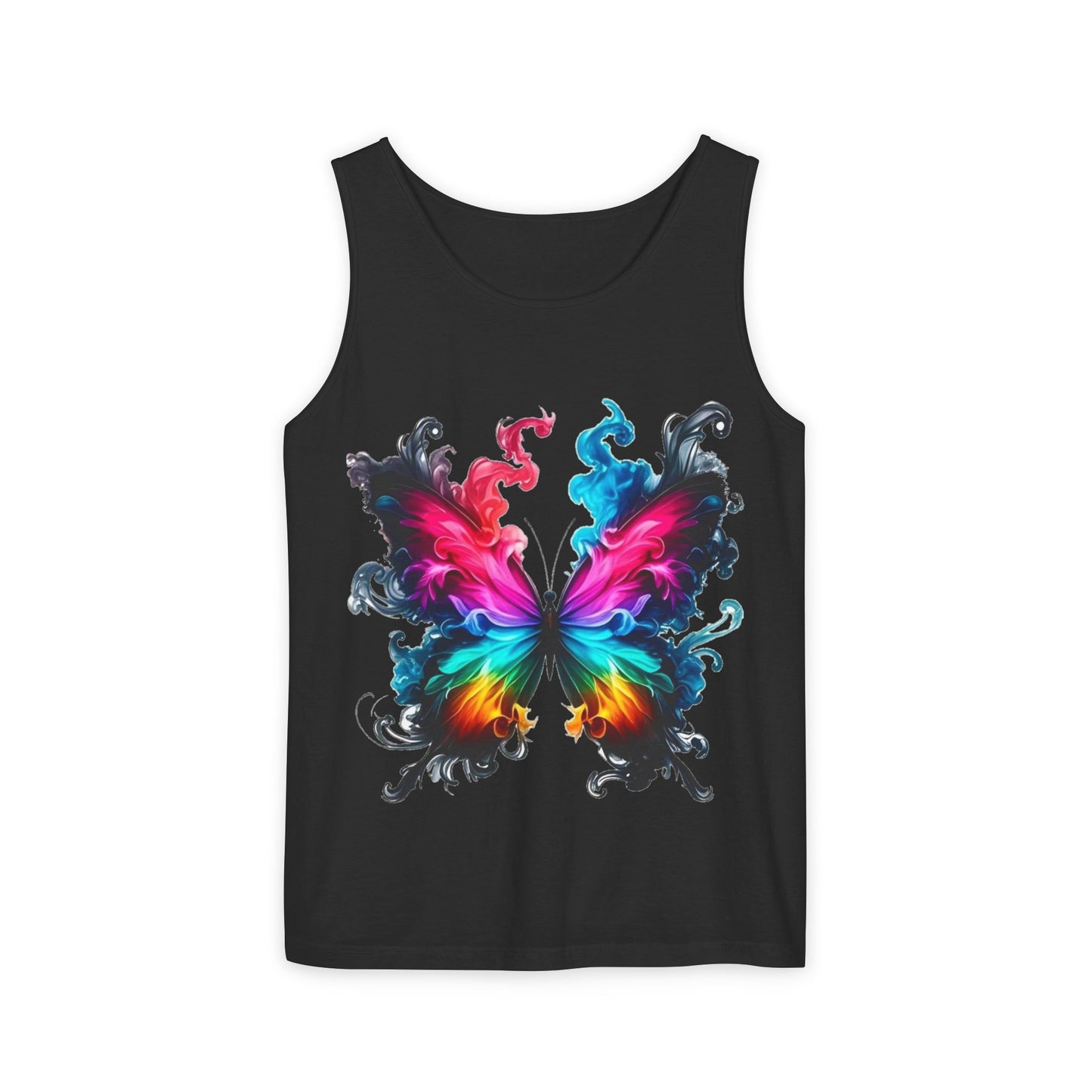 Vibrant Butterfly Design Unisex Tank Top | Colorful Summer Sleeveless Shirt, Gift for Nature Lovers, Festival Wear, Eco-Friendly Fashion