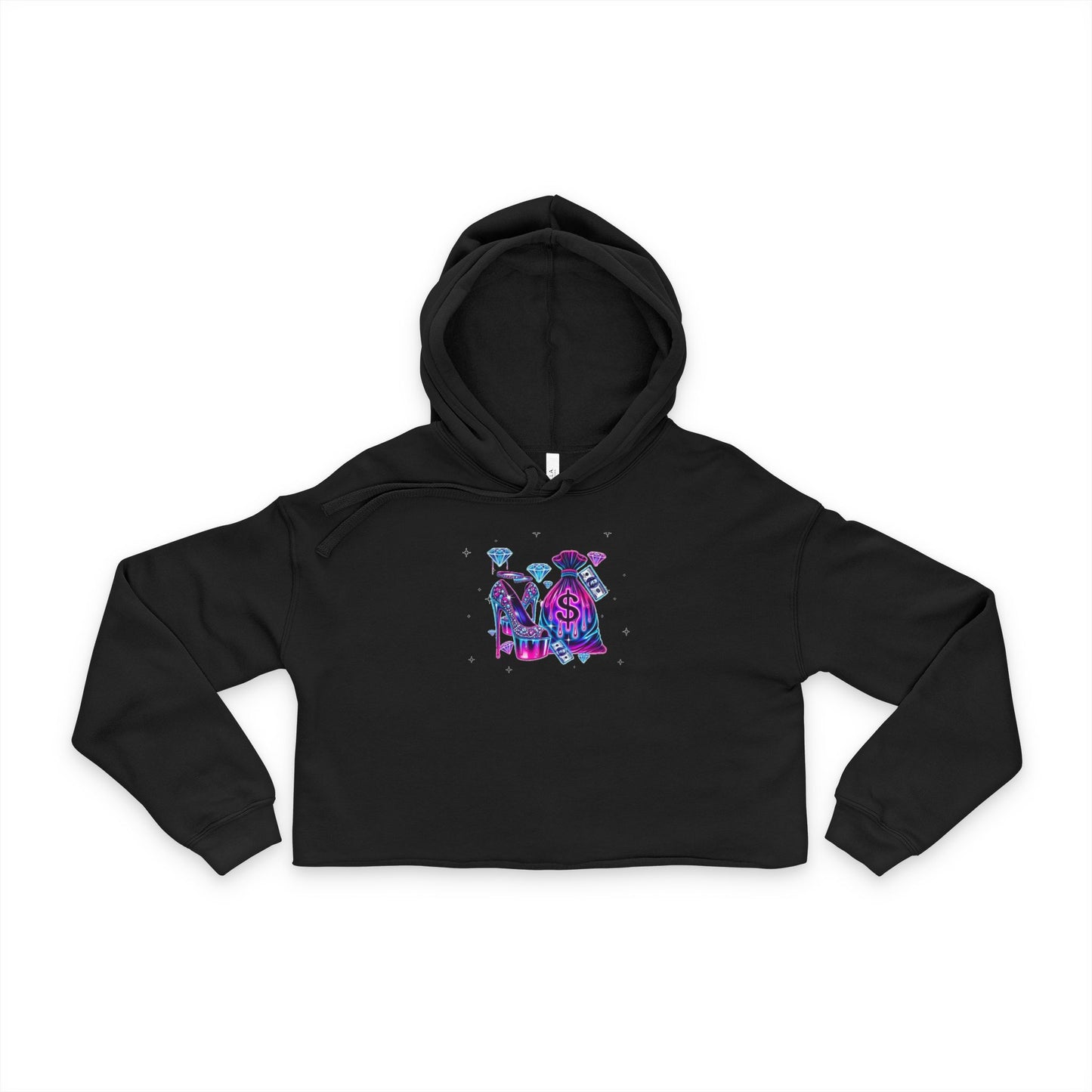 Chic Floral Women's Cropped Hoodie, Stylish Sweatshirt, Trendy Activewear, Perfect Gift for Her, Casual Fashion Statement