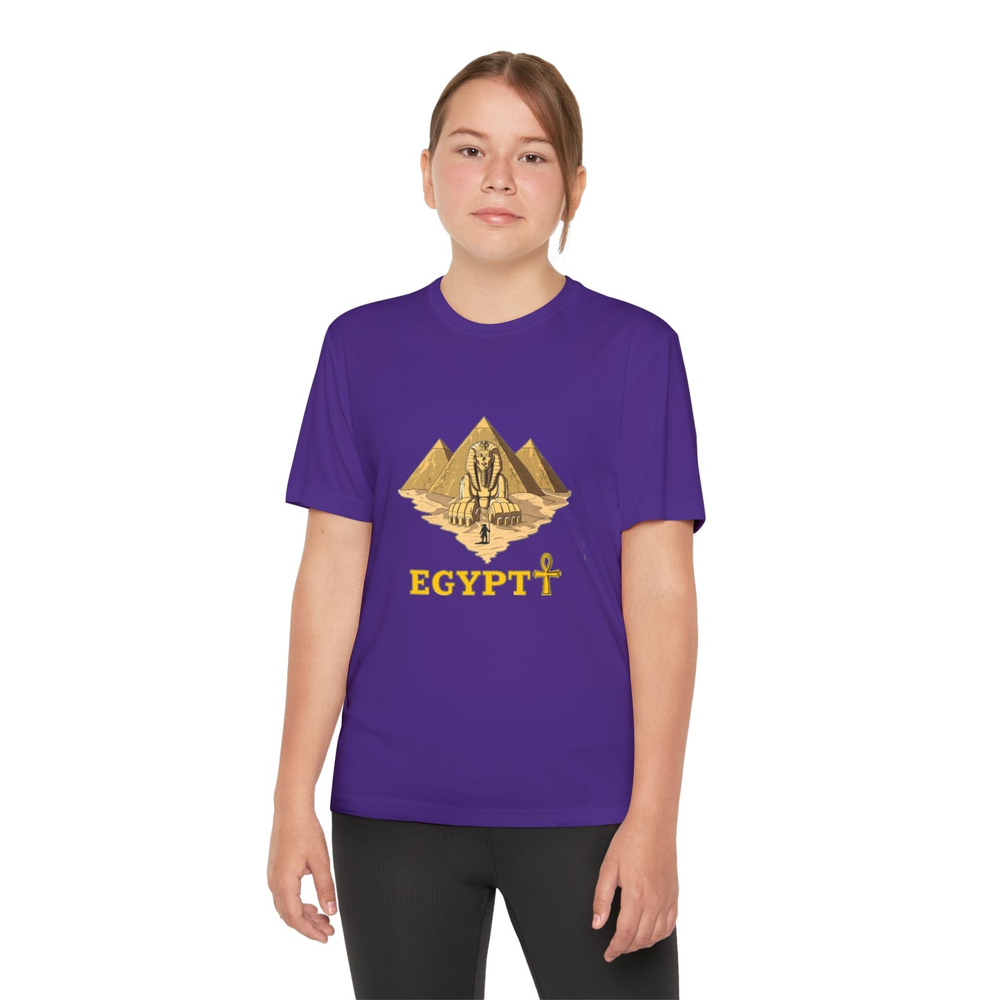 Egyptian Pyramid Youth Tee, Cool Shirt for Kids, Vintage Style Cotton Top, Gift for Birthdays, Travel Enthusiasts, Summer Wear