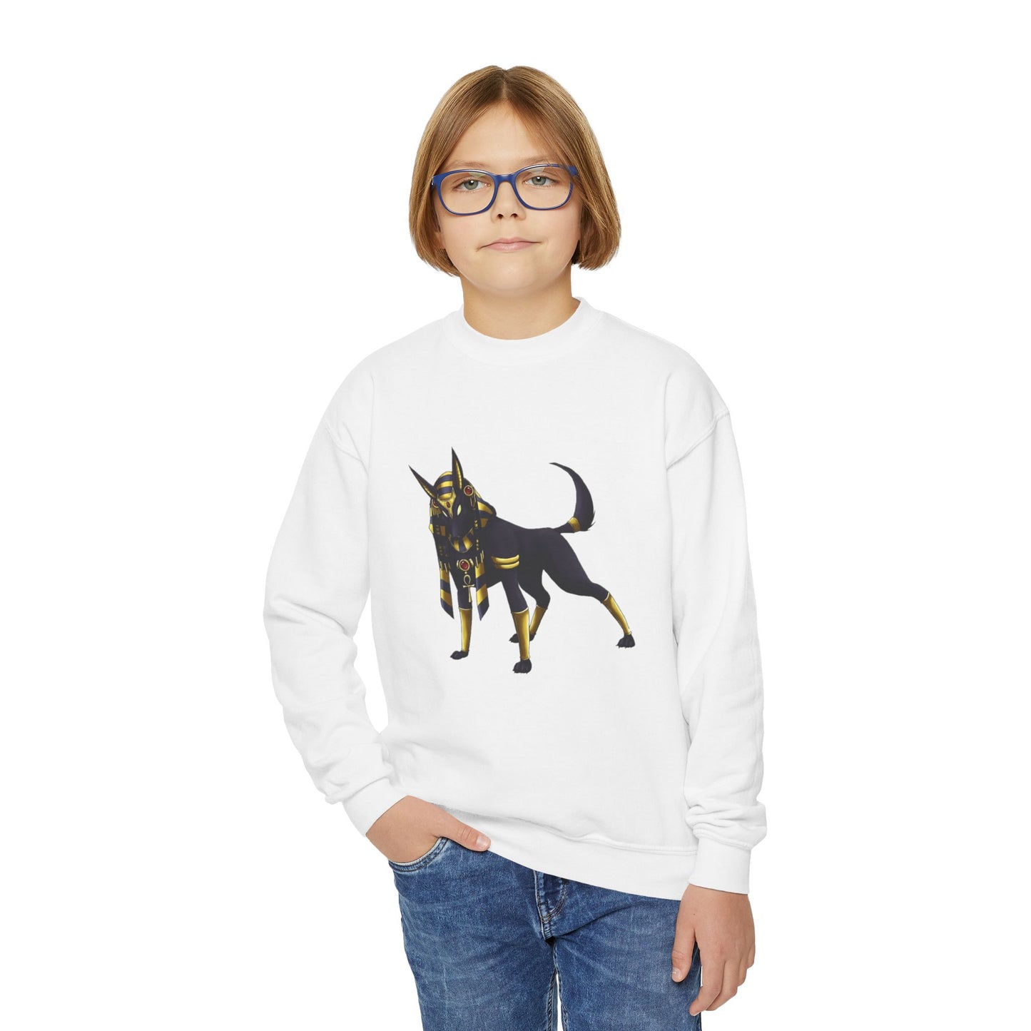 Golden Dog Youth Crewneck Sweatshirt, Animal Lover Gift, Cozy Youth Apparel, Pet Memorial, Dog-Themed Sweatshirt, Fun Everyday Wear