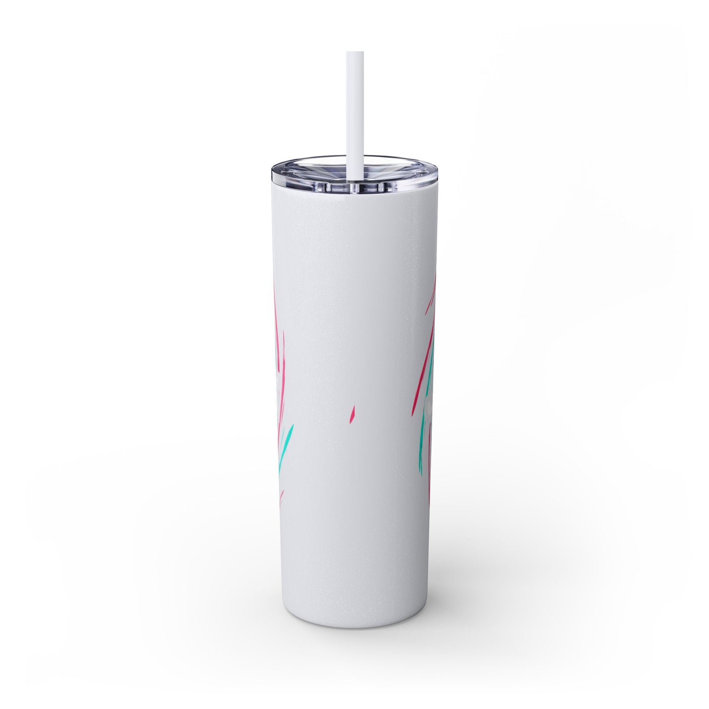 Colorful Swirl Skinny Tumbler with Straw, 20oz | Insulated Drinkware | Perfect for Gifts, Travel, Office, Beach, Summer Vibes