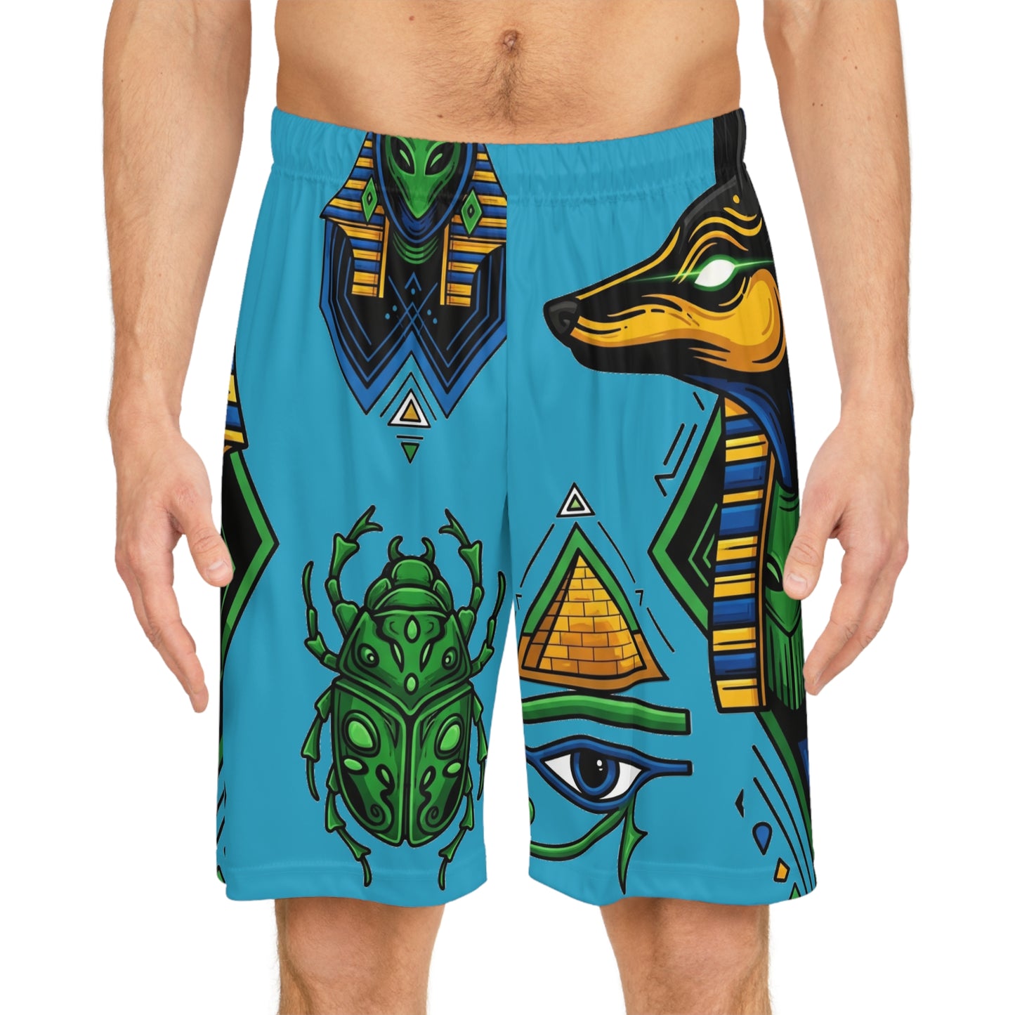 Egyptian Themed Basketball Shorts, Stylish Sportswear, Unique Workout Gear, Athleisure, Gift for Athletes, Summer Fashion