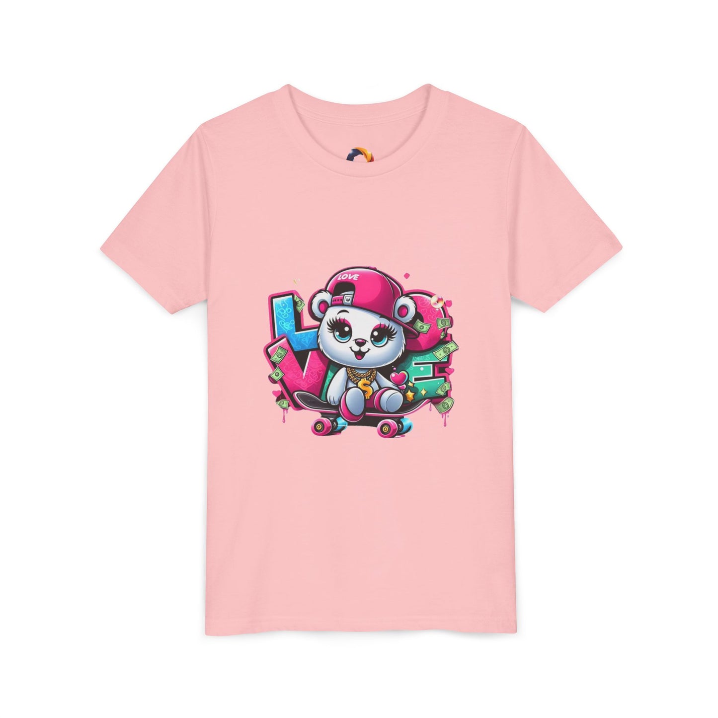Cute Panda Graffiti Youth Tee, Kids Graphic Shirt, Skateboarding, Animal Lover Gift, Fun Casual Wear, Birthday Present