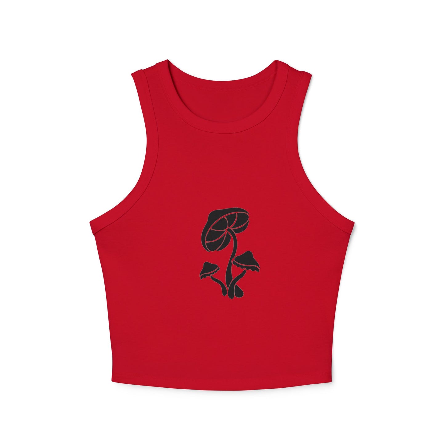 Retro Floral Women's Micro Rib Racer Tank Top, Casual Summer Top, Boho Style Shirt, Gift for Her, Festival Wear, Comfortable Layering