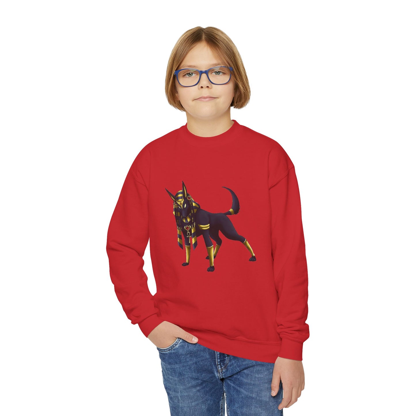 Golden Dog Youth Crewneck Sweatshirt, Animal Lover Gift, Cozy Youth Apparel, Pet Memorial, Dog-Themed Sweatshirt, Fun Everyday Wear