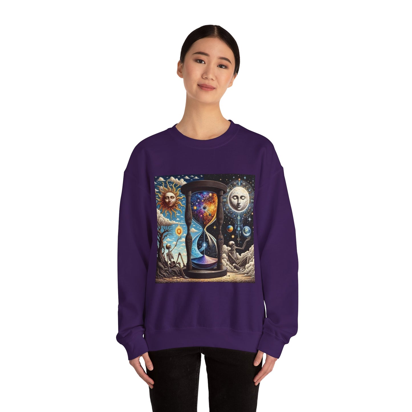 Cosmic Hourglass Sweatshirt, Unisex Heavy Blend Crewneck Sweatshirt, Astrology Sweatshirt, Celestial Sweatshirt, Gift for Space Lovers, Cool