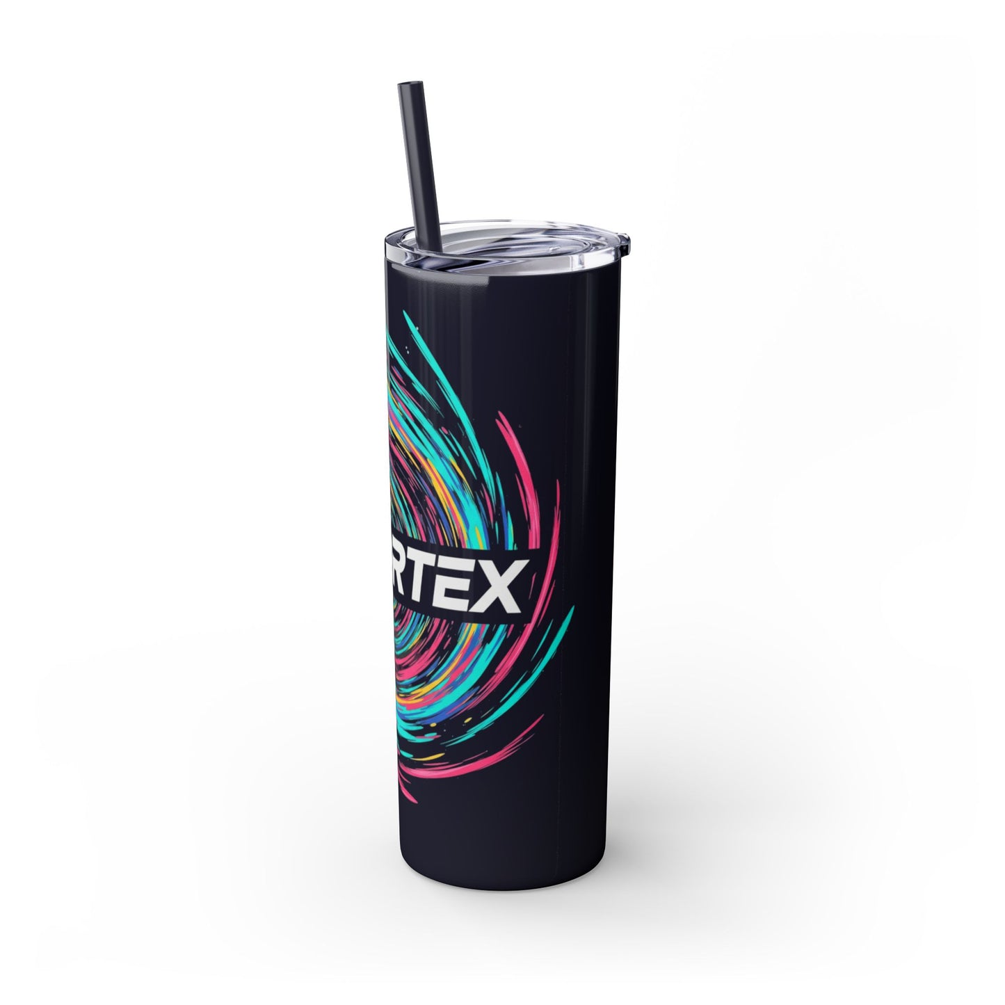 Colorful Swirl Skinny Tumbler with Straw, 20oz | Insulated Drinkware | Perfect for Gifts, Travel, Office, Beach, Summer Vibes