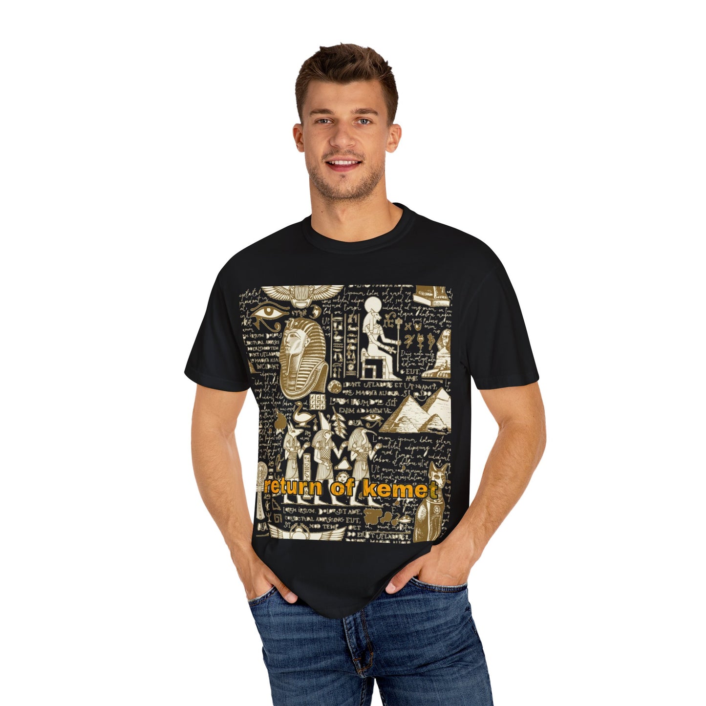 Egyptian-Inspired Unisex T-Shirt - Retro Vibe, Perfect for Music Lovers, Festivals, Gifts, Casual Wear, Vintage Style