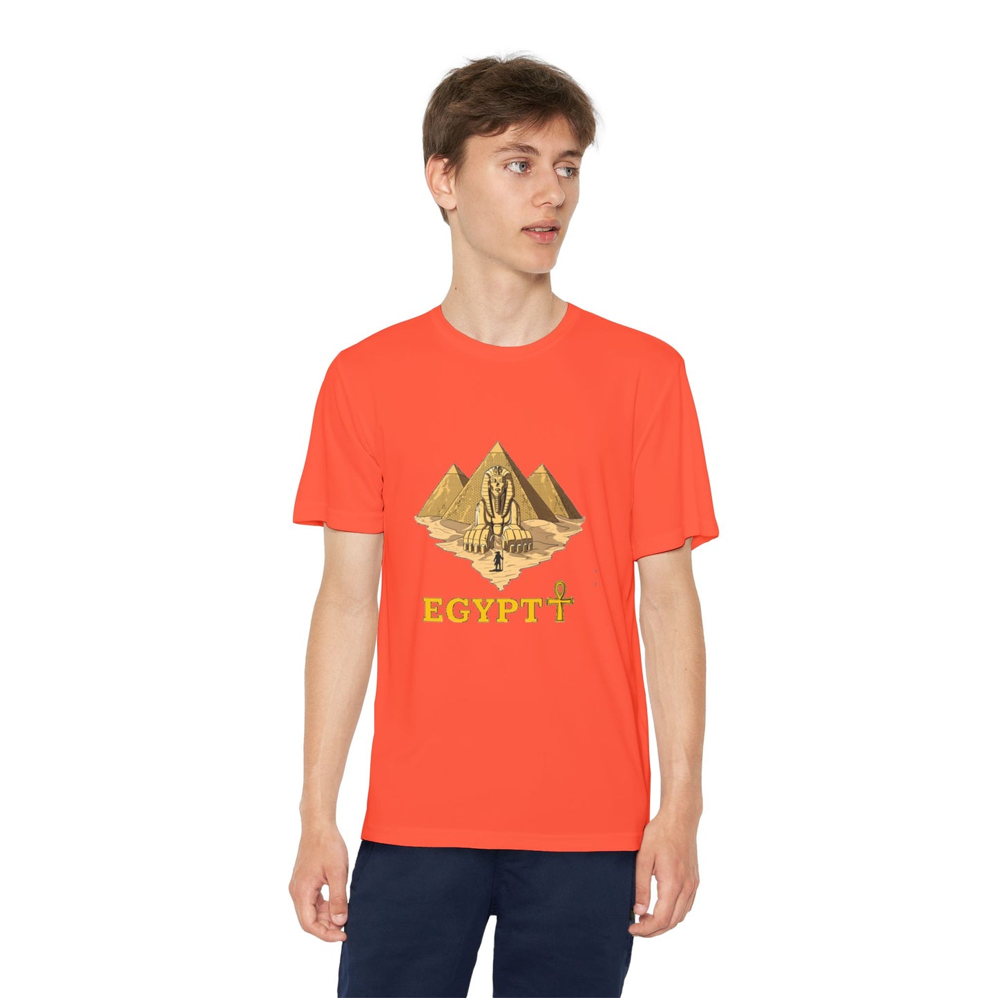 Egyptian Pyramid Youth Tee, Cool Shirt for Kids, Vintage Style Cotton Top, Gift for Birthdays, Travel Enthusiasts, Summer Wear
