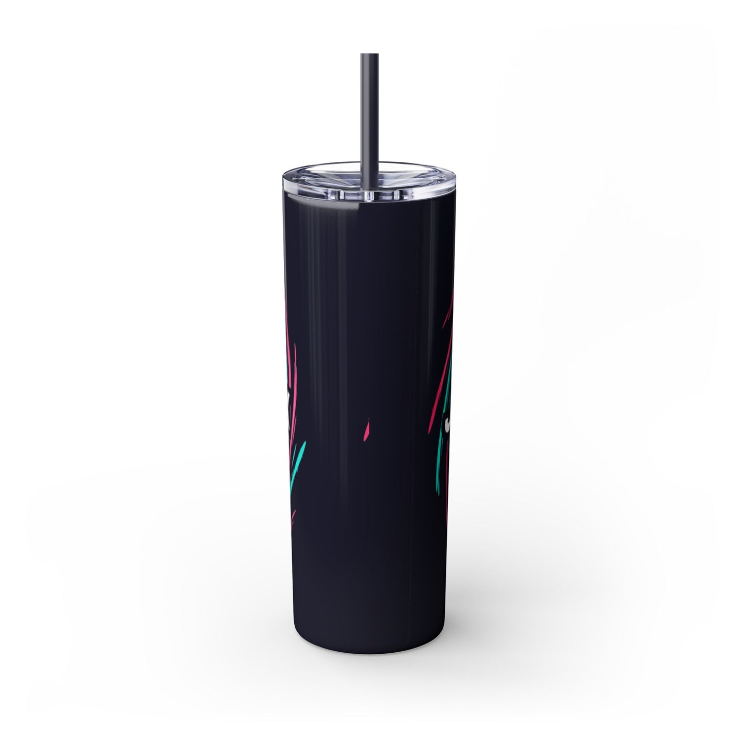 Colorful Swirl Skinny Tumbler with Straw, 20oz | Insulated Drinkware | Perfect for Gifts, Travel, Office, Beach, Summer Vibes