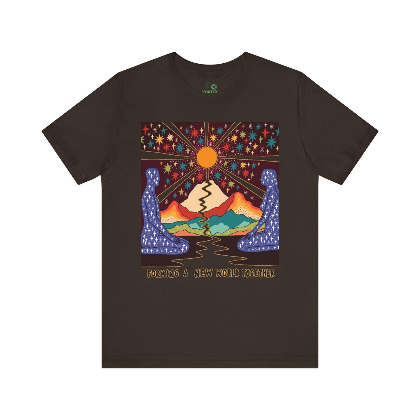 Creating a New World Together Tee, Unisex Graphic T-Shirt, Boho Style Shirt, Inspirational Gift, Eco-Conscious Fashion