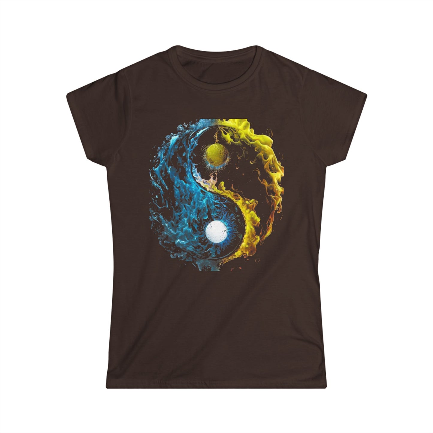 Yin Yang Watercolor Tee - Relaxed Vibe Women's Shirt for Mindfulness, Spirituality, Yoga, Birthday Gift, Everyday Wear