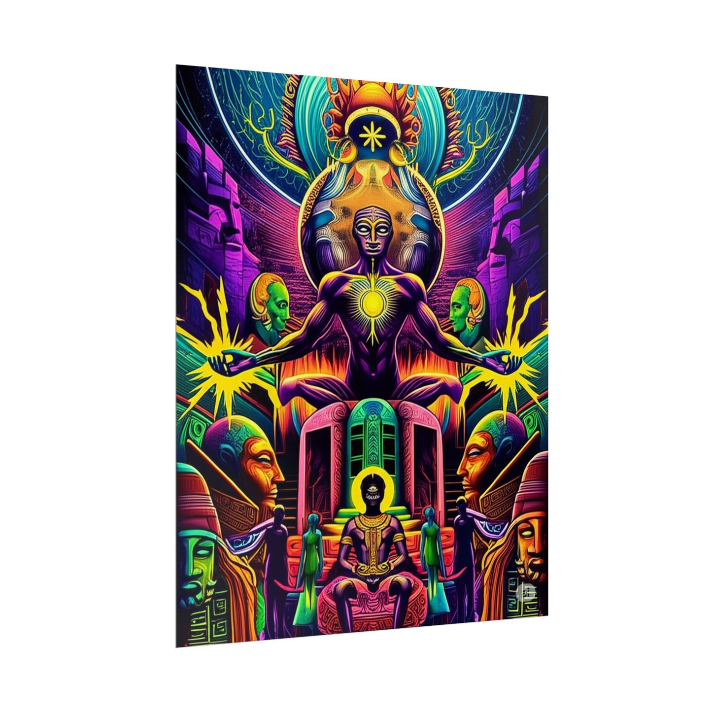 Psychedelic Art Rolled Posters, Colorful Wall Decor, Spiritual Wall Art, Festival Decoration, Bohemian Home Decor