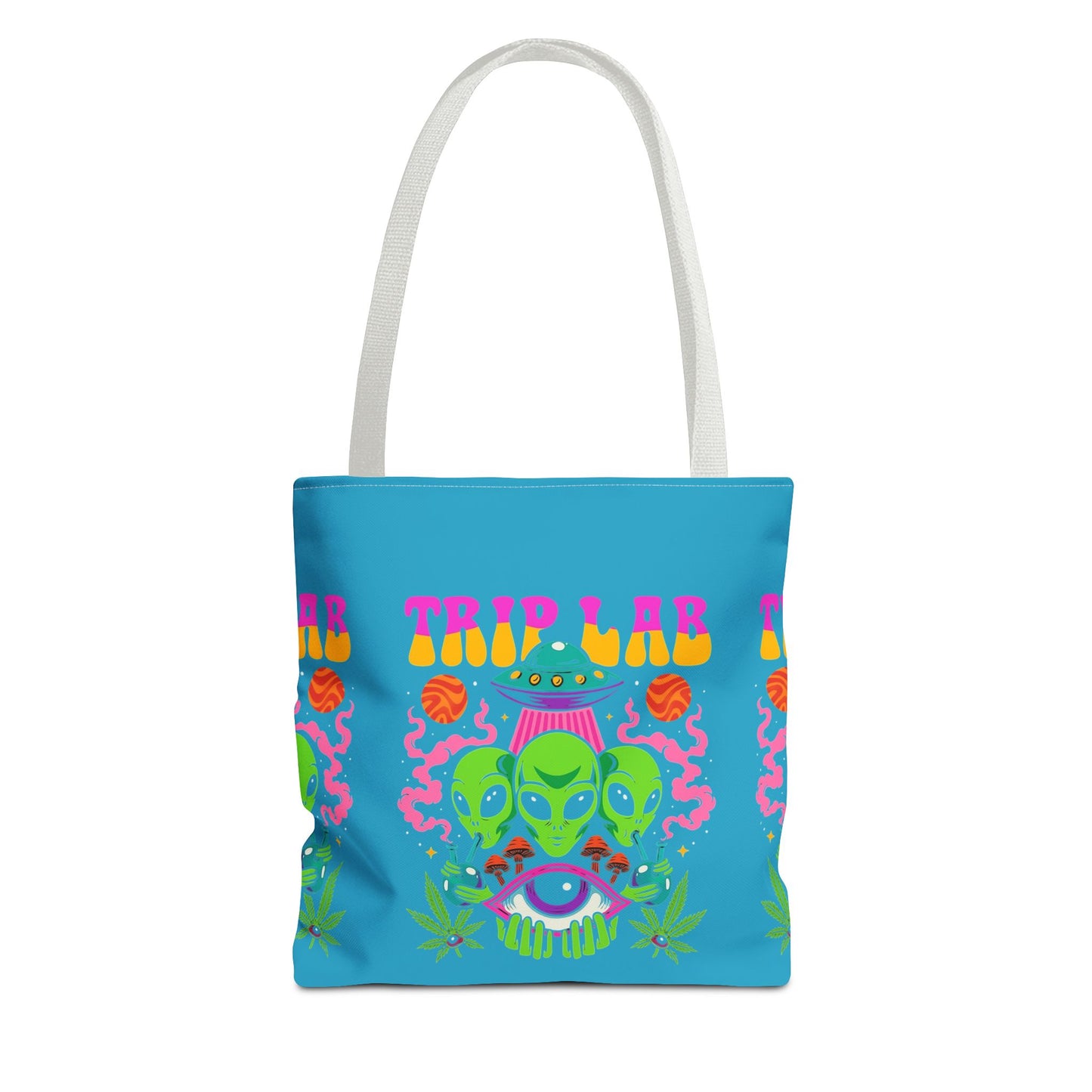Colorful AOP Tote Bag with Casual Vibe, Ideal for Beach Days, Shopping, Festivals, or Gifts, Featuring 'TRIP LAR' Design