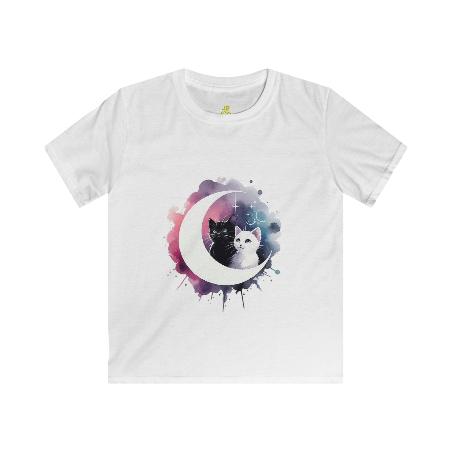Celestial Cat Kids Tee, Cute Tee for Cat Lovers, Space Theme Kids Shirt, Gift for Birthdays, Animal Lover Apparel, Cosmic Print Top