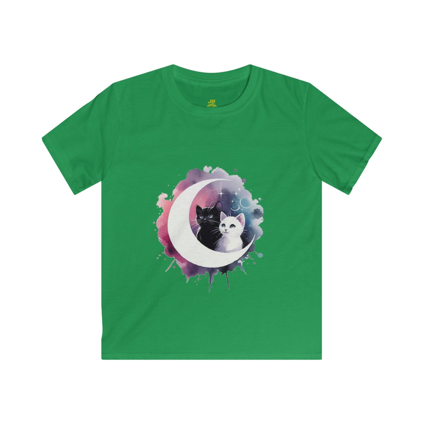 Celestial Cat Kids Tee, Cute Tee for Cat Lovers, Space Theme Kids Shirt, Gift for Birthdays, Animal Lover Apparel, Cosmic Print Top