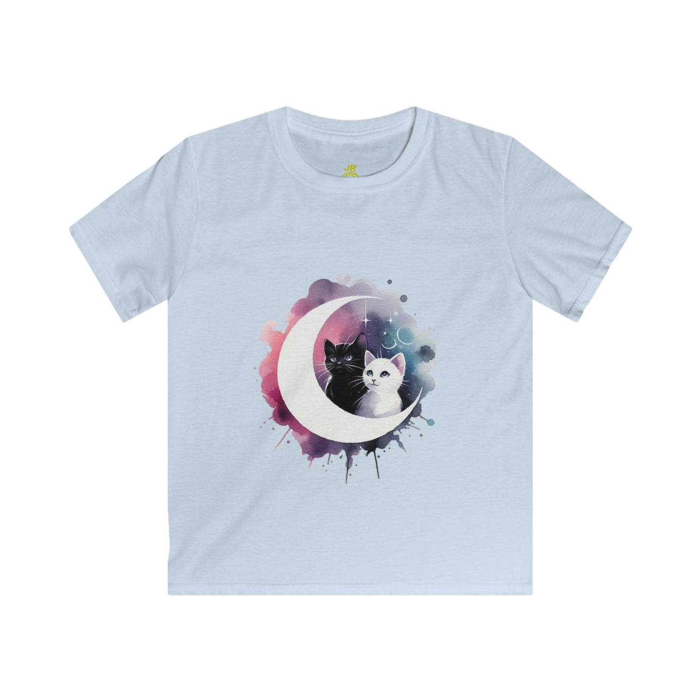 Celestial Cat Kids Tee, Cute Tee for Cat Lovers, Space Theme Kids Shirt, Gift for Birthdays, Animal Lover Apparel, Cosmic Print Top