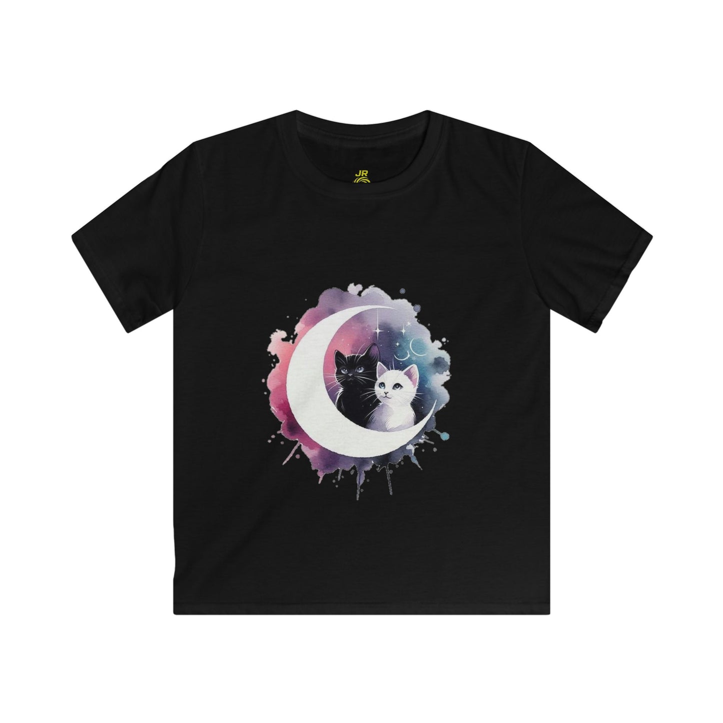 Celestial Cat Kids Tee, Cute Tee for Cat Lovers, Space Theme Kids Shirt, Gift for Birthdays, Animal Lover Apparel, Cosmic Print Top