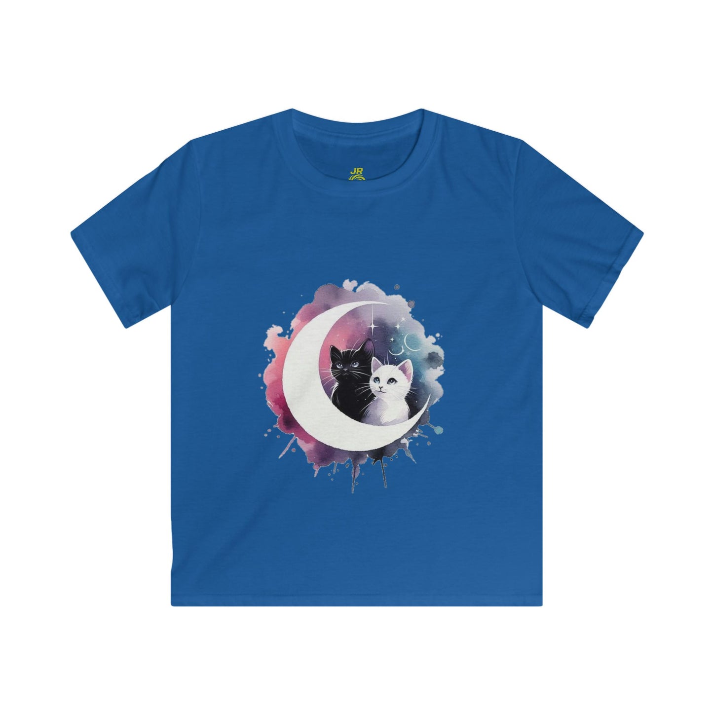 Celestial Cat Kids Tee, Cute Tee for Cat Lovers, Space Theme Kids Shirt, Gift for Birthdays, Animal Lover Apparel, Cosmic Print Top