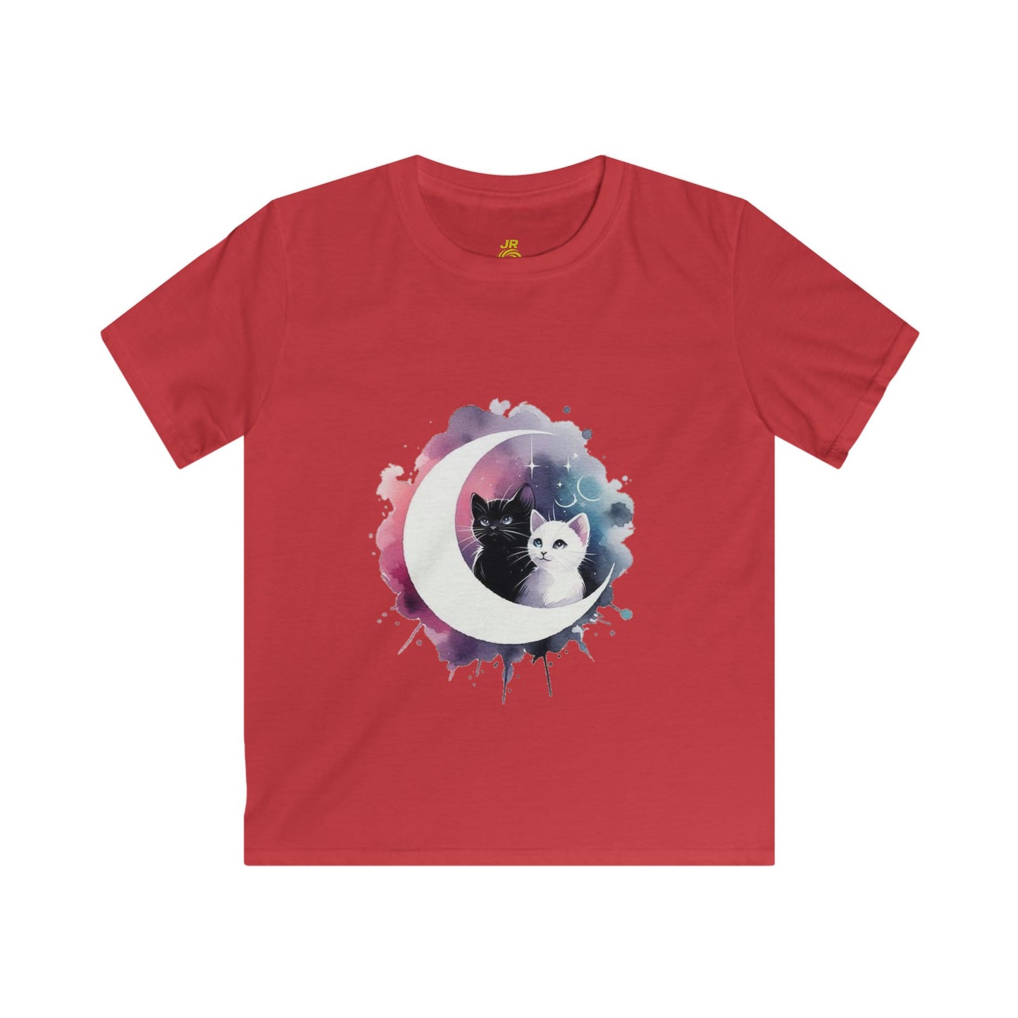 Celestial Cat Kids Tee, Cute Tee for Cat Lovers, Space Theme Kids Shirt, Gift for Birthdays, Animal Lover Apparel, Cosmic Print Top