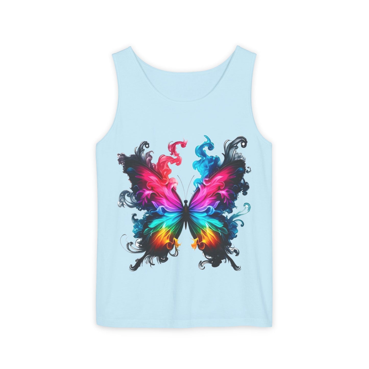 Vibrant Butterfly Design Unisex Tank Top | Colorful Summer Sleeveless Shirt, Gift for Nature Lovers, Festival Wear, Eco-Friendly Fashion