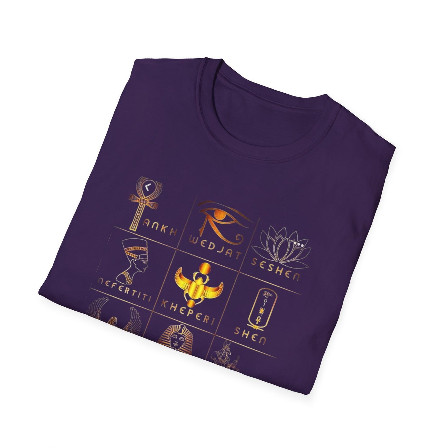 Egyptian Mythology Graphic Tee, Unisex Softstyle T-Shirt, Vintage Aesthetic Shirt, Gift for History Buffs, Astrology Summer Wardrobe