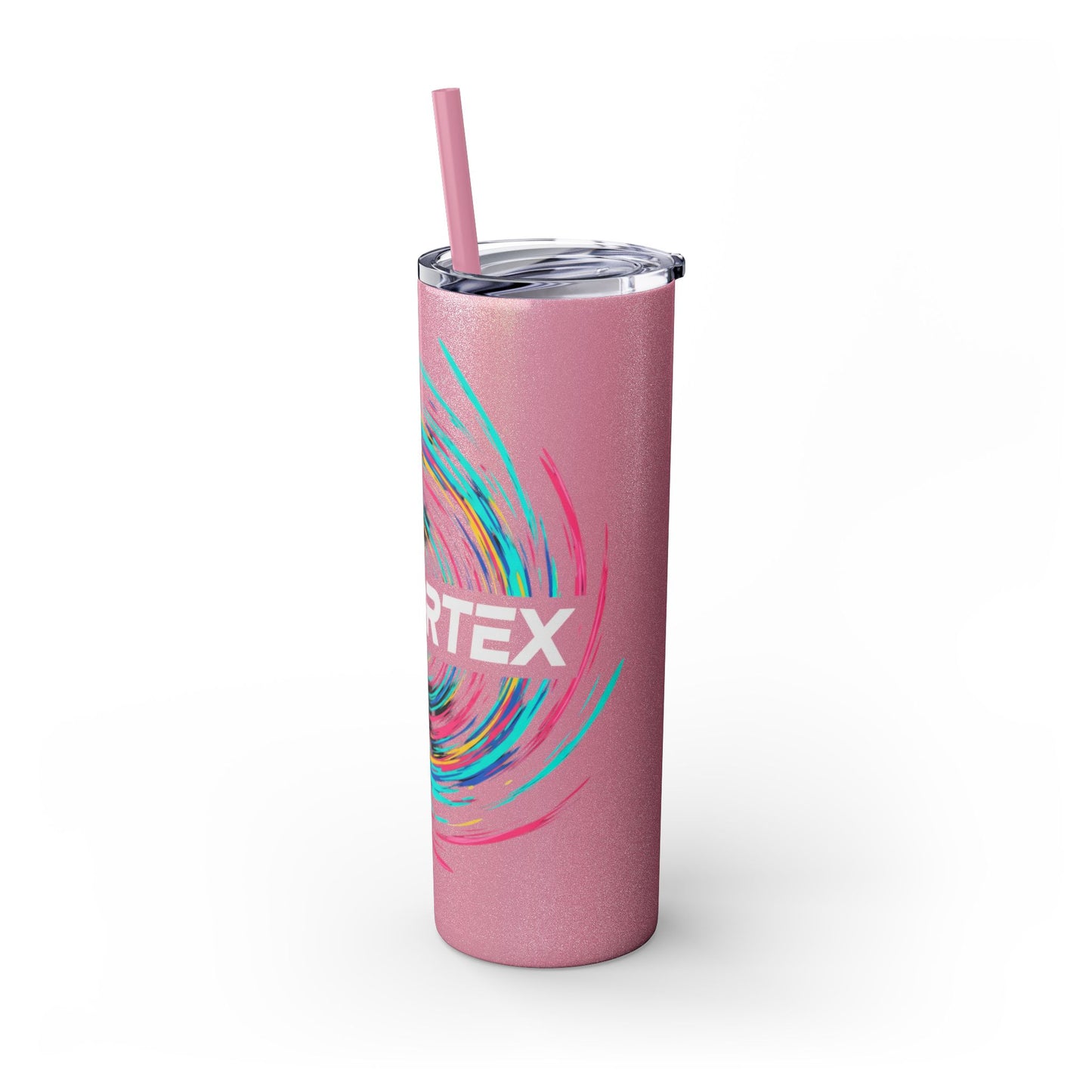 Colorful Swirl Skinny Tumbler with Straw, 20oz | Insulated Drinkware | Perfect for Gifts, Travel, Office, Beach, Summer Vibes