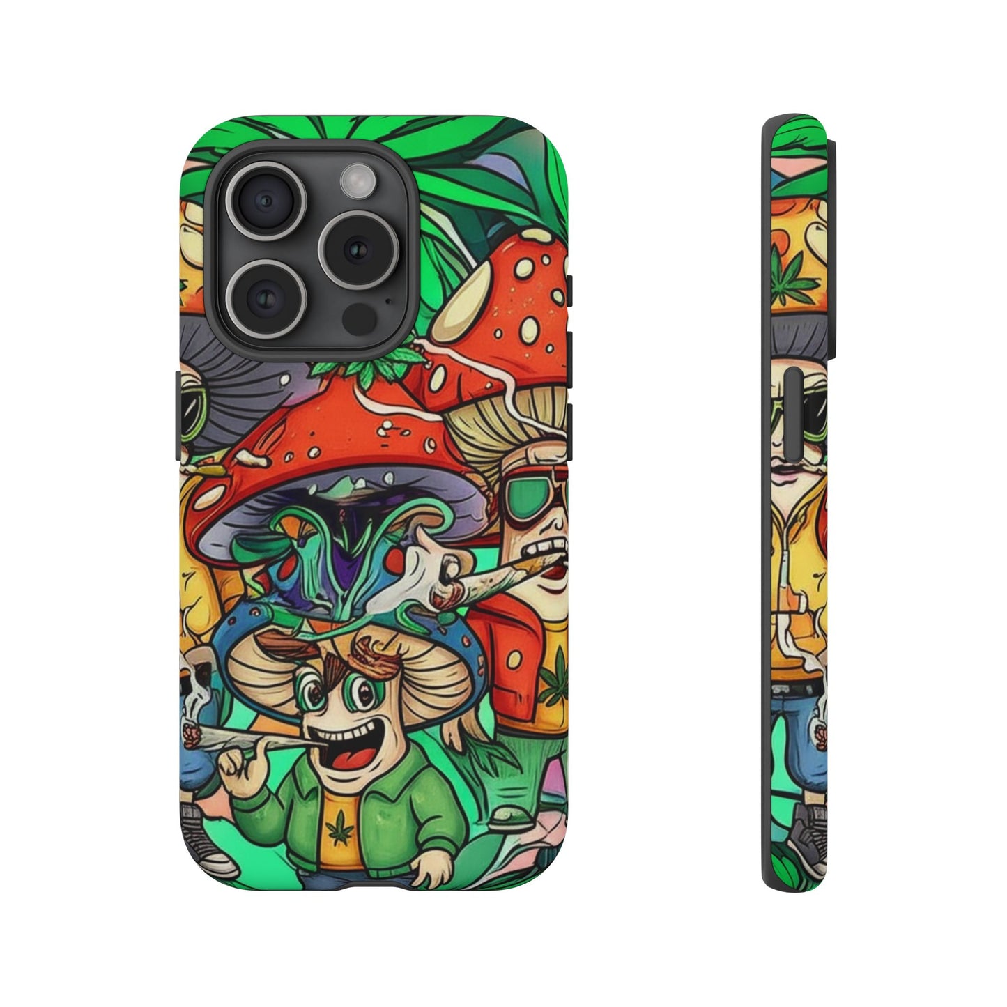 Vibrant Phone Case Featuring Funky Mushroom Art, Tough Cases, Trendy Accessories, Unique Gifts, Eclectic Style, Phone Protection