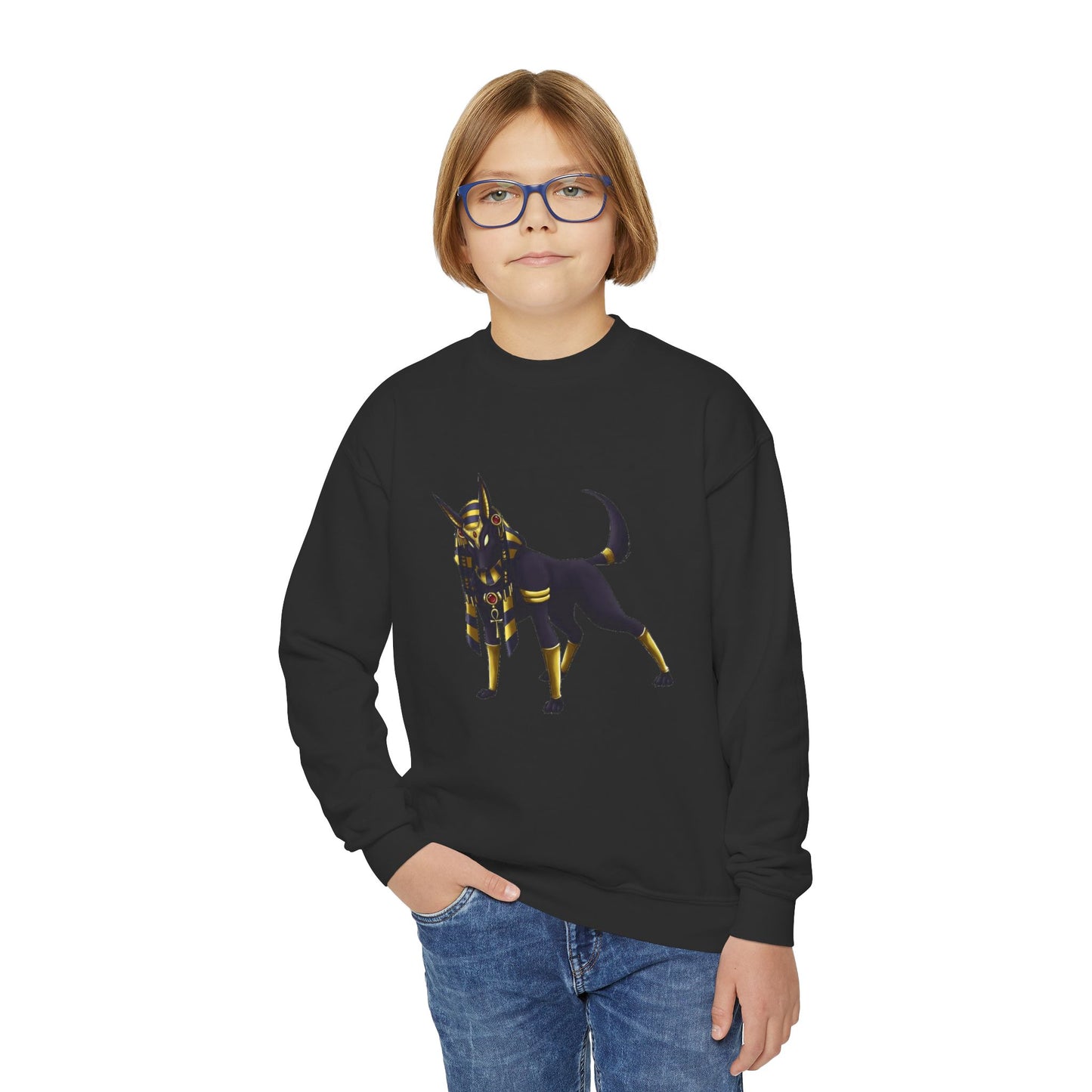 Golden Dog Youth Crewneck Sweatshirt, Animal Lover Gift, Cozy Youth Apparel, Pet Memorial, Dog-Themed Sweatshirt, Fun Everyday Wear