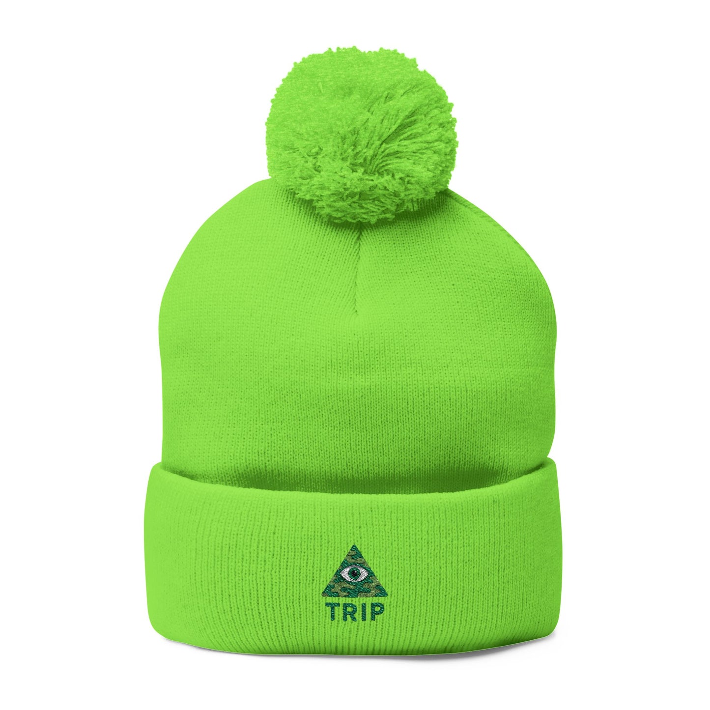 Cozy Embroidered Pom-Pom Knit Cap, Winter Hat for Men & Women, Holiday Gift Beanie, Cute Knitted Cap, Casual Headwear