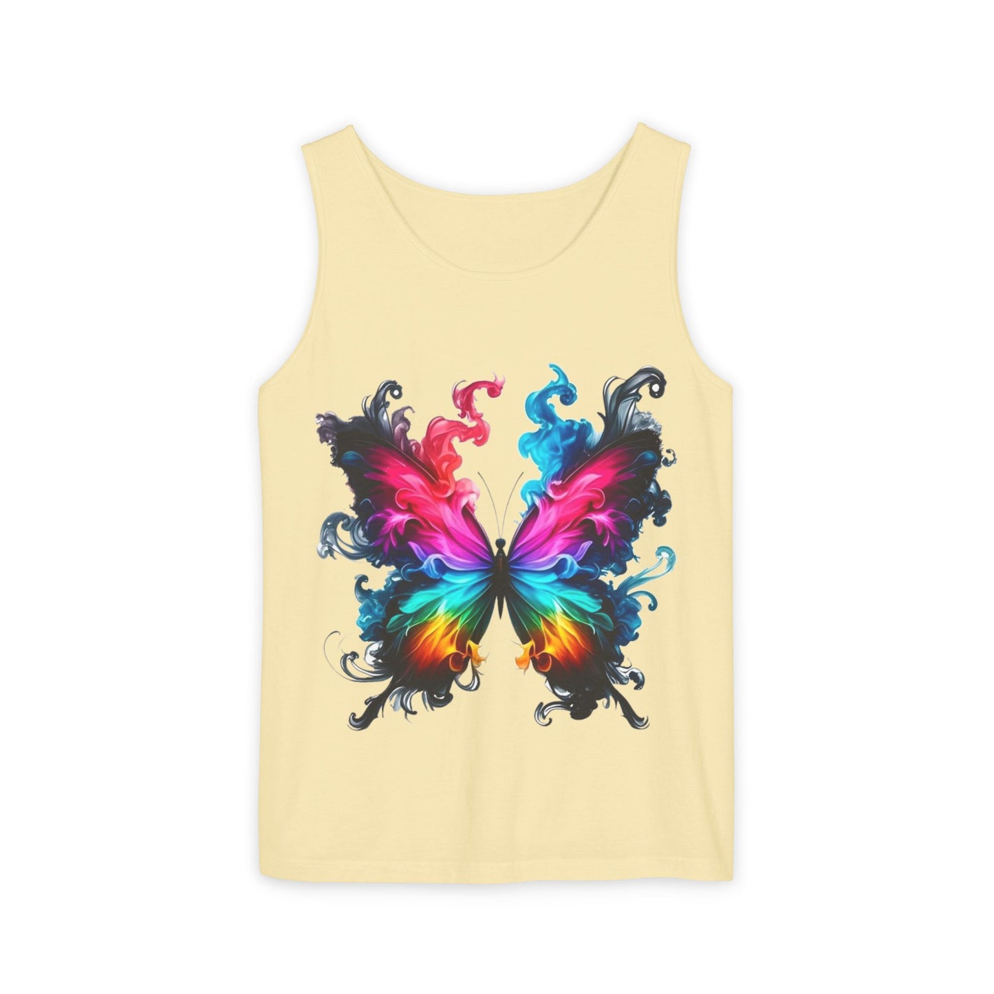 Vibrant Butterfly Design Unisex Tank Top | Colorful Summer Sleeveless Shirt, Gift for Nature Lovers, Festival Wear, Eco-Friendly Fashion