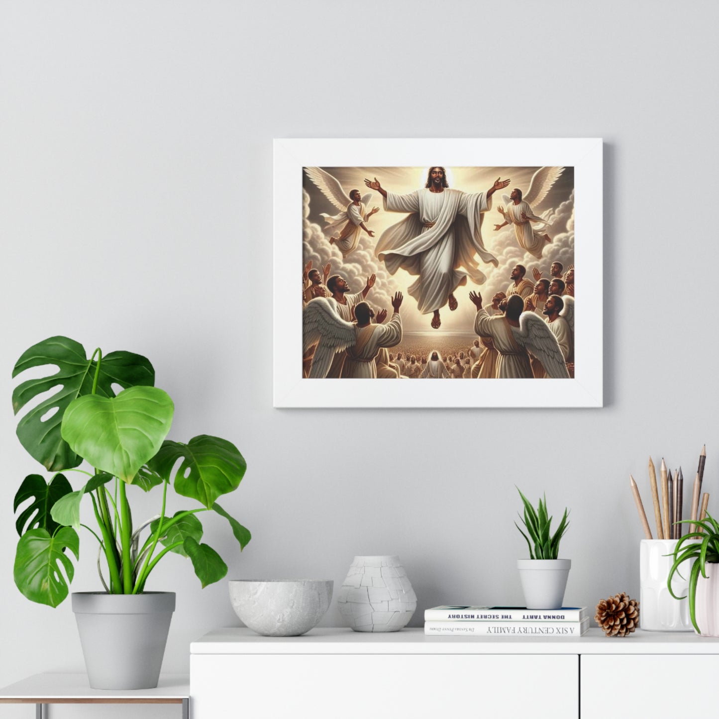 Framed Inspirational Religious Poster, Spiritual Artwork, Christian Home Decor, Gift for Faith, Wall Art for Church or Sanctuary