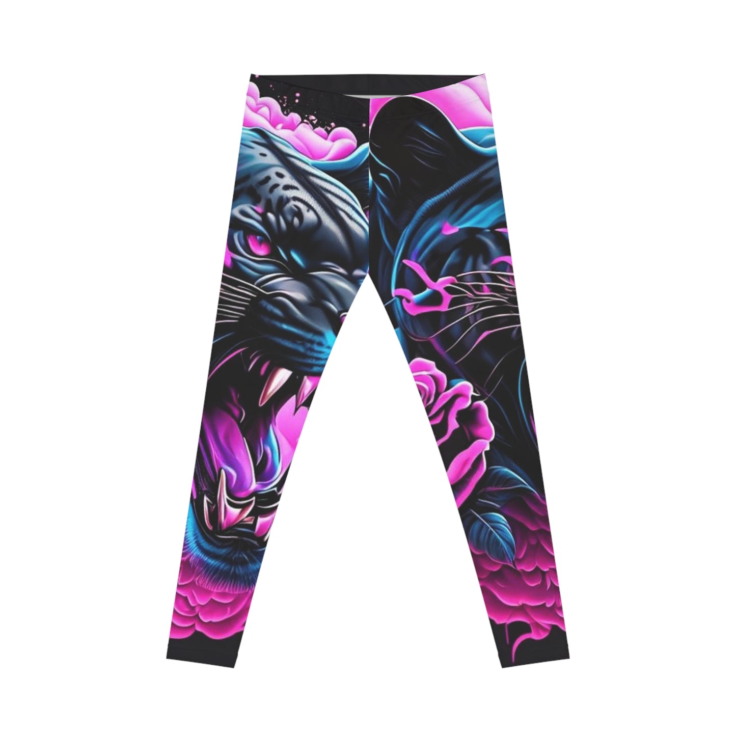 Vibrant Panther Print Leggings for Women, Athletic Wear, Yoga Pants, Festival Clothing, Casual Workout