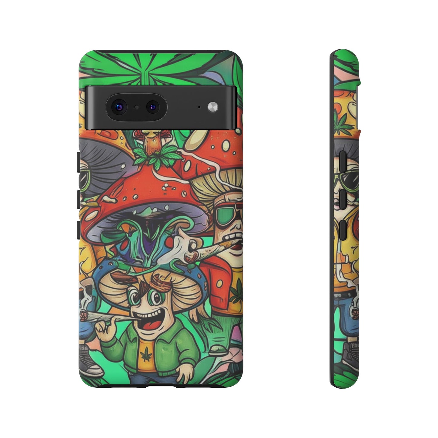 Vibrant Phone Case Featuring Funky Mushroom Art, Tough Cases, Trendy Accessories, Unique Gifts, Eclectic Style, Phone Protection