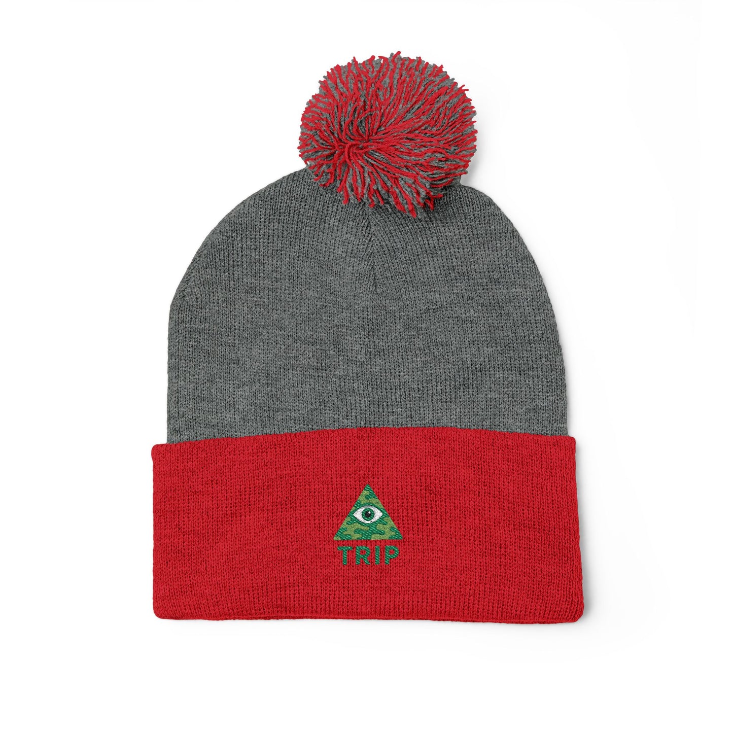 Cozy Embroidered Pom-Pom Knit Cap, Winter Hat for Men & Women, Holiday Gift Beanie, Cute Knitted Cap, Casual Headwear
