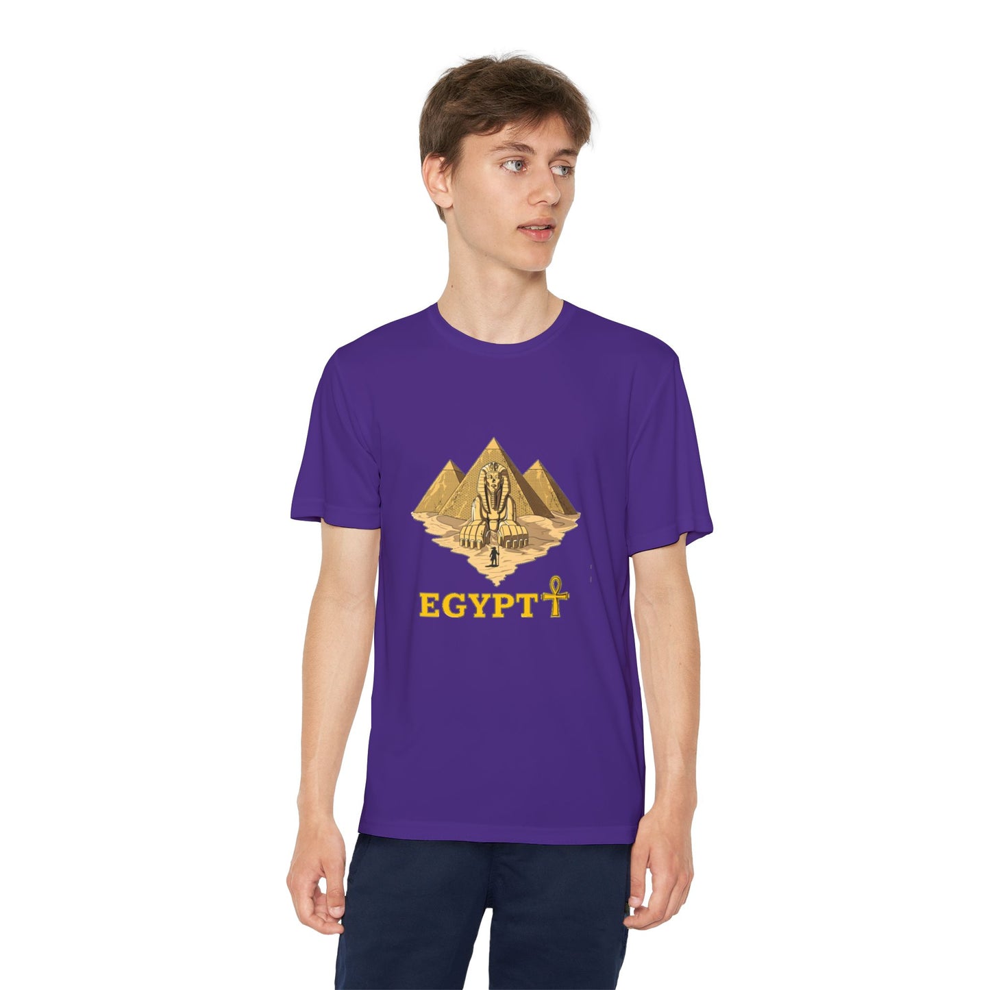Egyptian Pyramid Youth Tee, Cool Shirt for Kids, Vintage Style Cotton Top, Gift for Birthdays, Travel Enthusiasts, Summer Wear