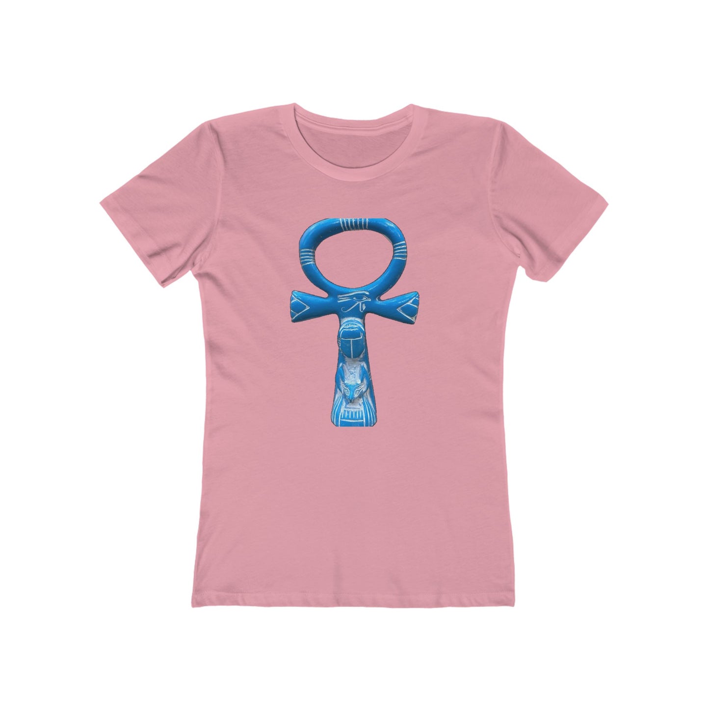 Women’s Boyfriend Tee with Ankh Design, Casual T-Shirt for Everyday Wear, Unique Graphic Tee, Gift for Her, Summer Fashion