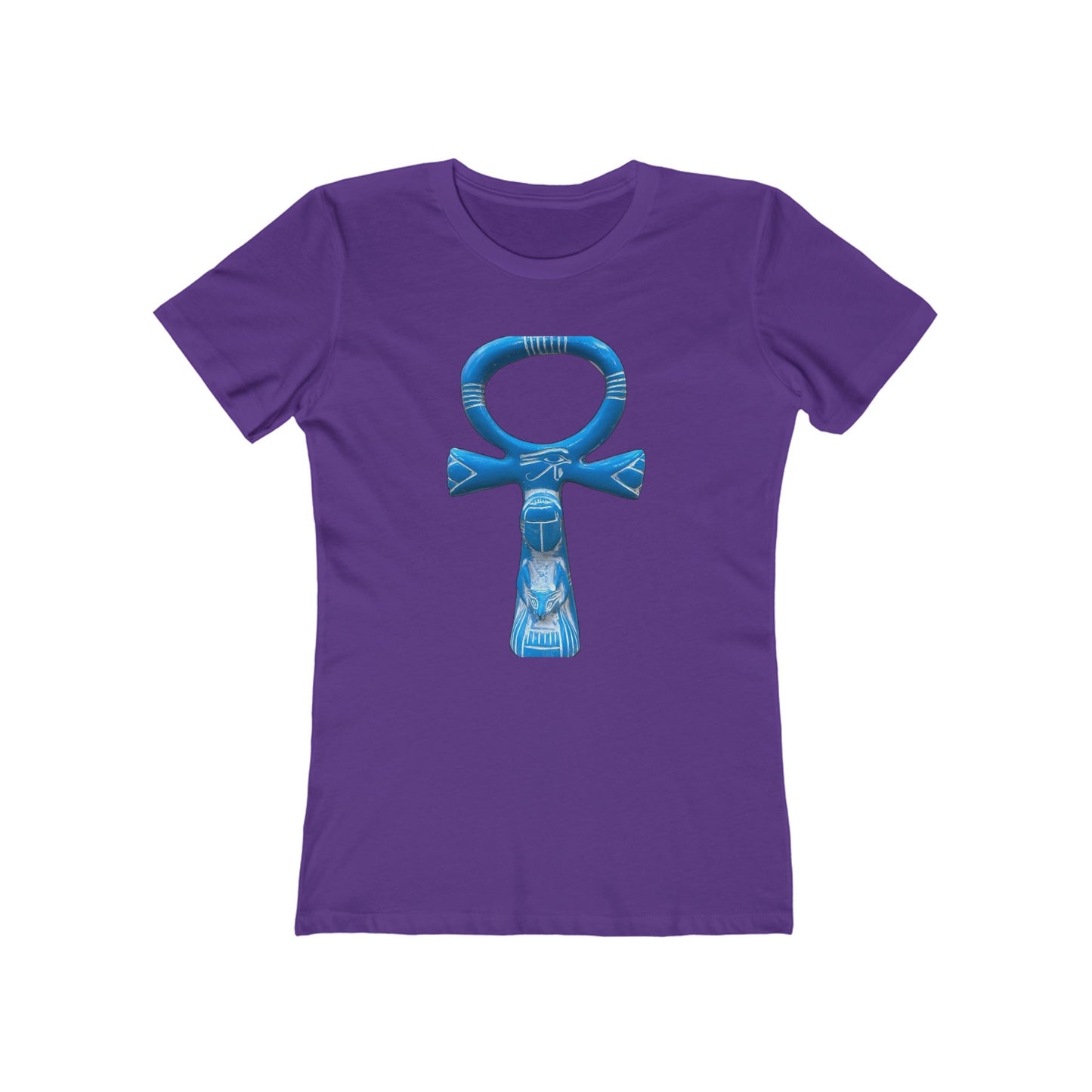 Women’s Boyfriend Tee with Ankh Design, Casual T-Shirt for Everyday Wear, Unique Graphic Tee, Gift for Her, Summer Fashion