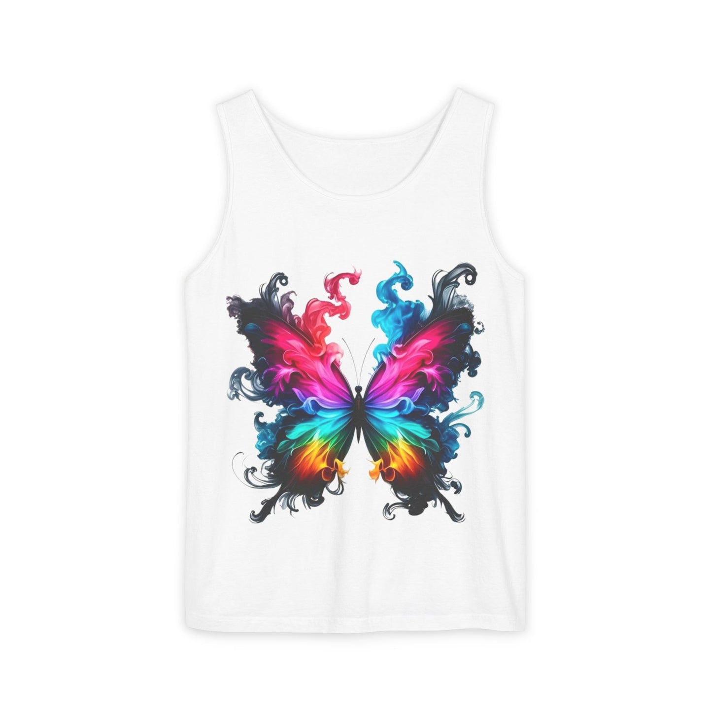 Vibrant Butterfly Design Unisex Tank Top | Colorful Summer Sleeveless Shirt, Gift for Nature Lovers, Festival Wear, Eco-Friendly Fashion