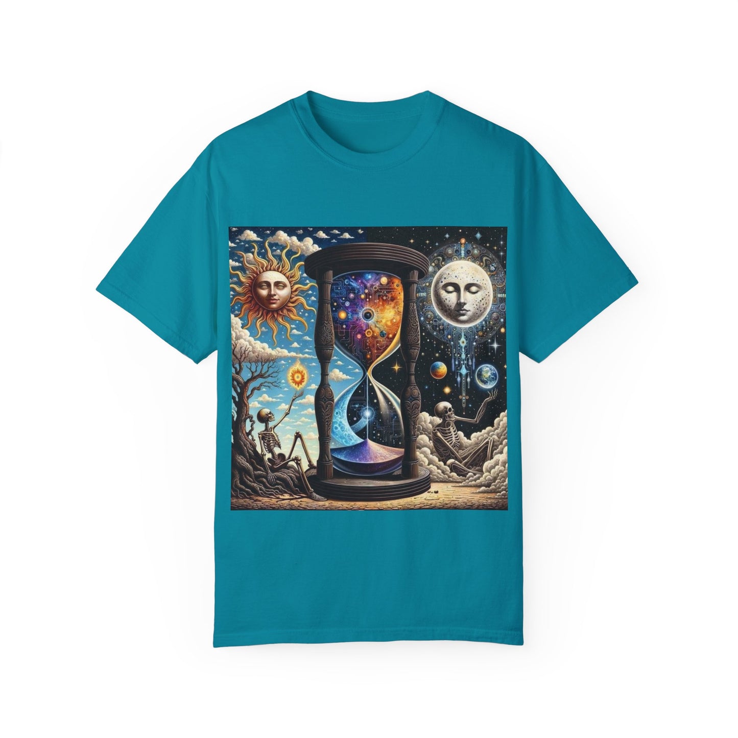 Cosmic Hourglass T-shirt, Vintage Graphic Tee, Perfect Gift for Astronomy Lovers, Unisex Casual Wear, Spiritual Vibe, Universal Design