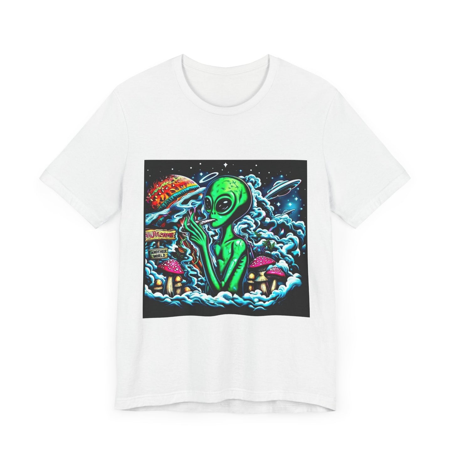 Alien Vibes Unisex Tee, Retro Alien Shirt, UFO Graphic Tee, Cute Space T-Shirt, Gift for Sci-Fi Lovers