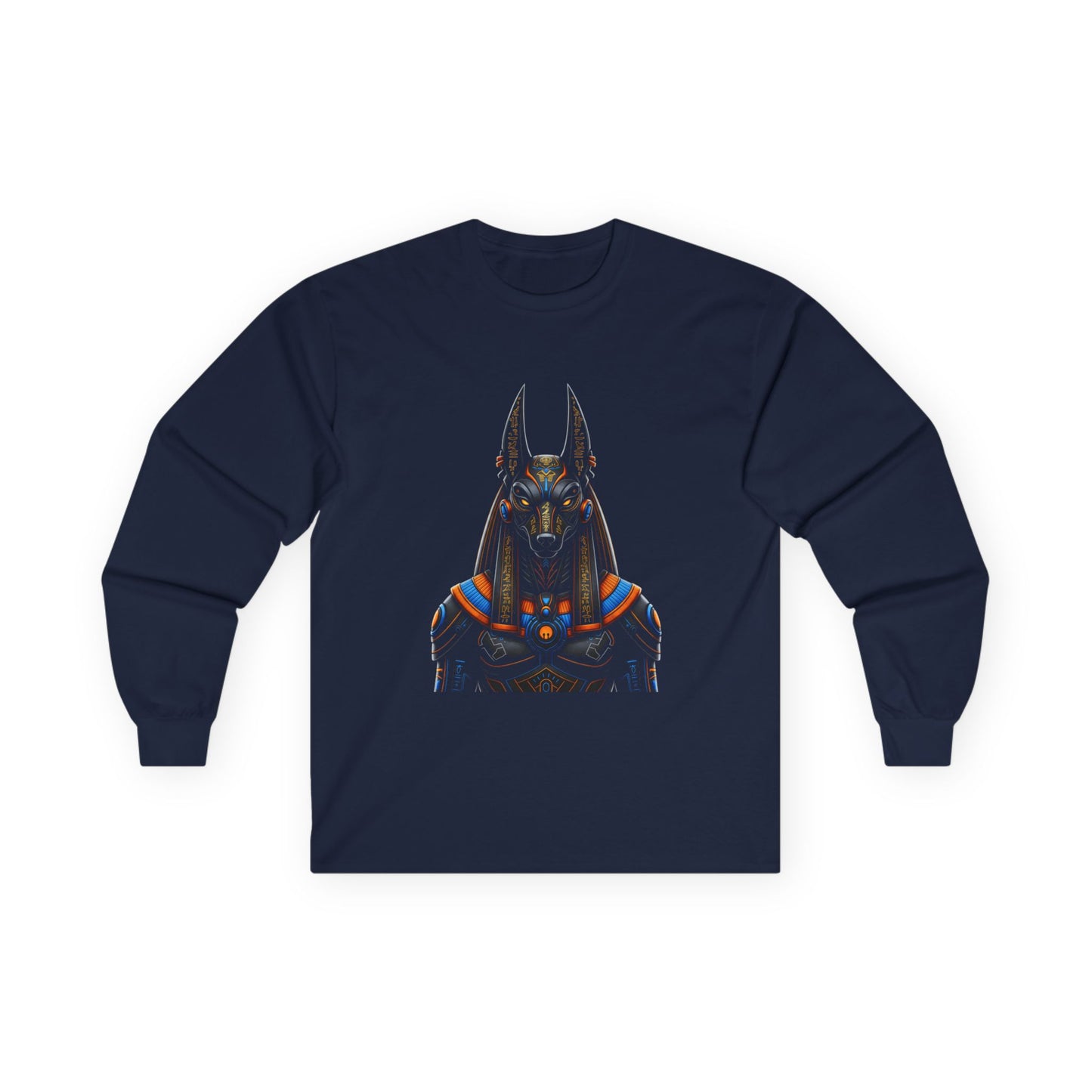 Stylish Anubis Long Sleeve Tee, Unisex Shirt, Casual Wear, Egyptian Mythology Gift, Halloween Apparel, Graphic Tee