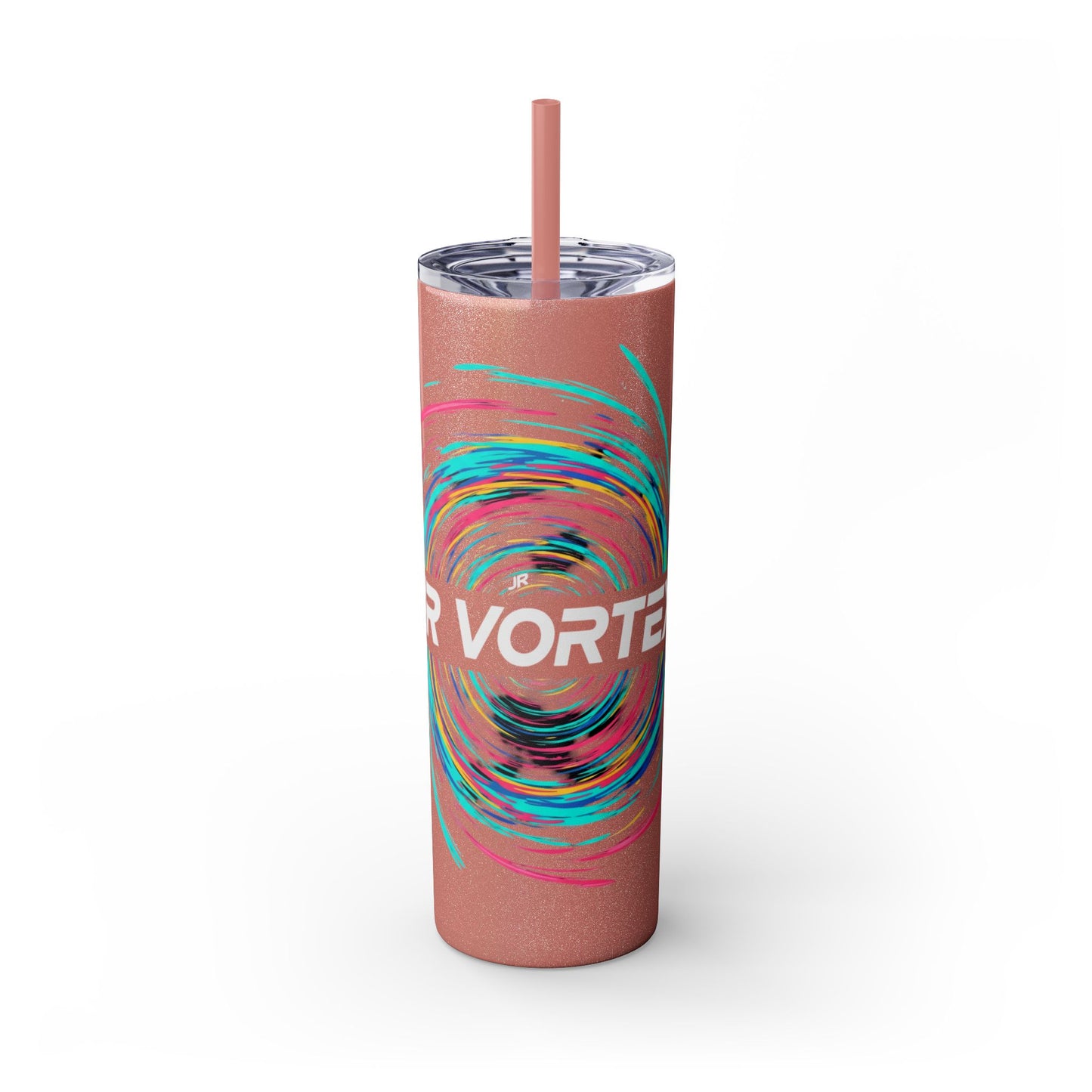 Colorful Swirl Skinny Tumbler with Straw, 20oz | Insulated Drinkware | Perfect for Gifts, Travel, Office, Beach, Summer Vibes