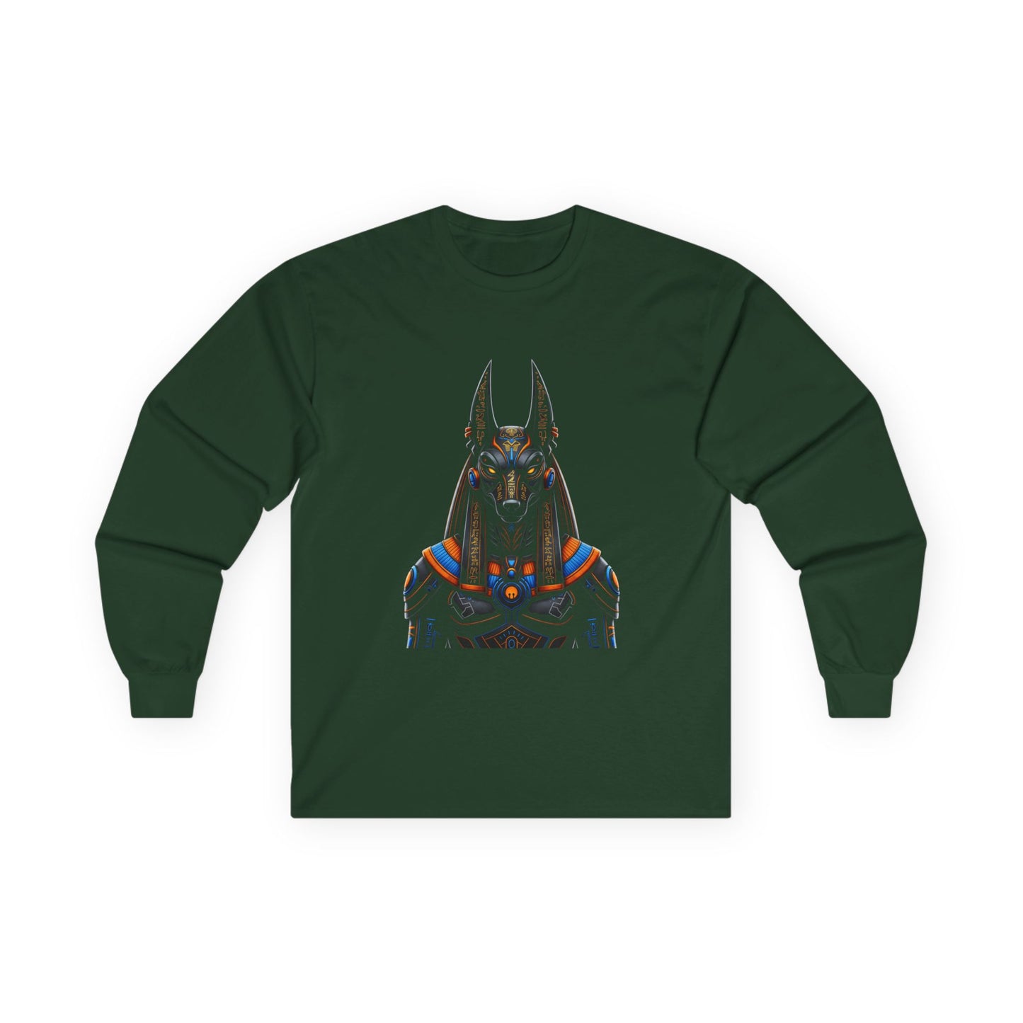 Stylish Anubis Long Sleeve Tee, Unisex Shirt, Casual Wear, Egyptian Mythology Gift, Halloween Apparel, Graphic Tee