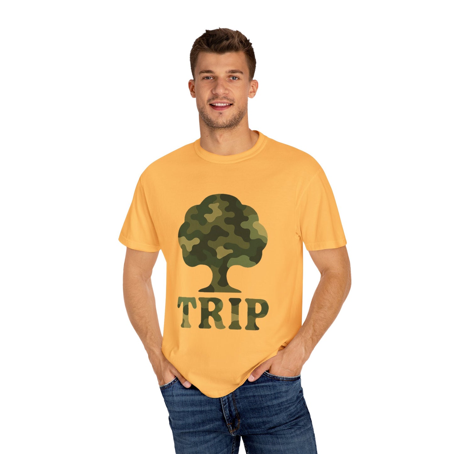 Camo Tree Trip T-Shirt - π Unisex Casual Tee, Nature Lover Gift, Adventure Wear, Outdoor Enthusiast, Travel Apparel