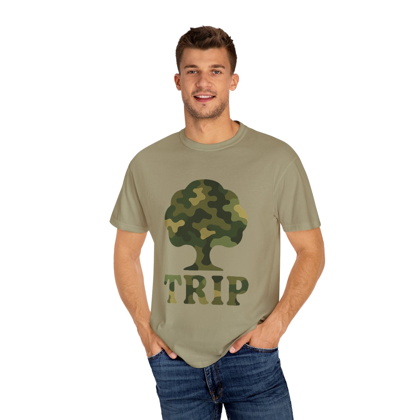 Camo Tree Trip T-Shirt - π Unisex Casual Tee, Nature Lover Gift, Adventure Wear, Outdoor Enthusiast, Travel Apparel