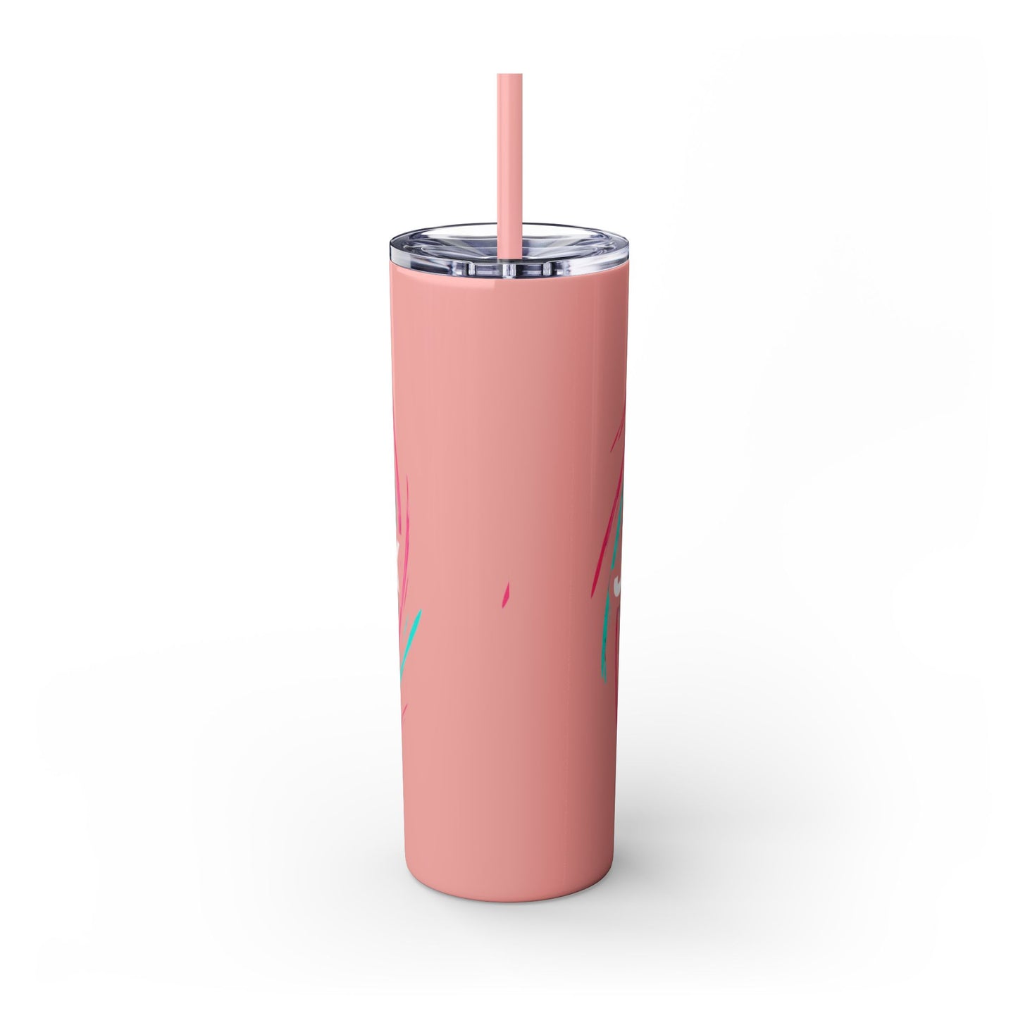Colorful Swirl Skinny Tumbler with Straw, 20oz | Insulated Drinkware | Perfect for Gifts, Travel, Office, Beach, Summer Vibes