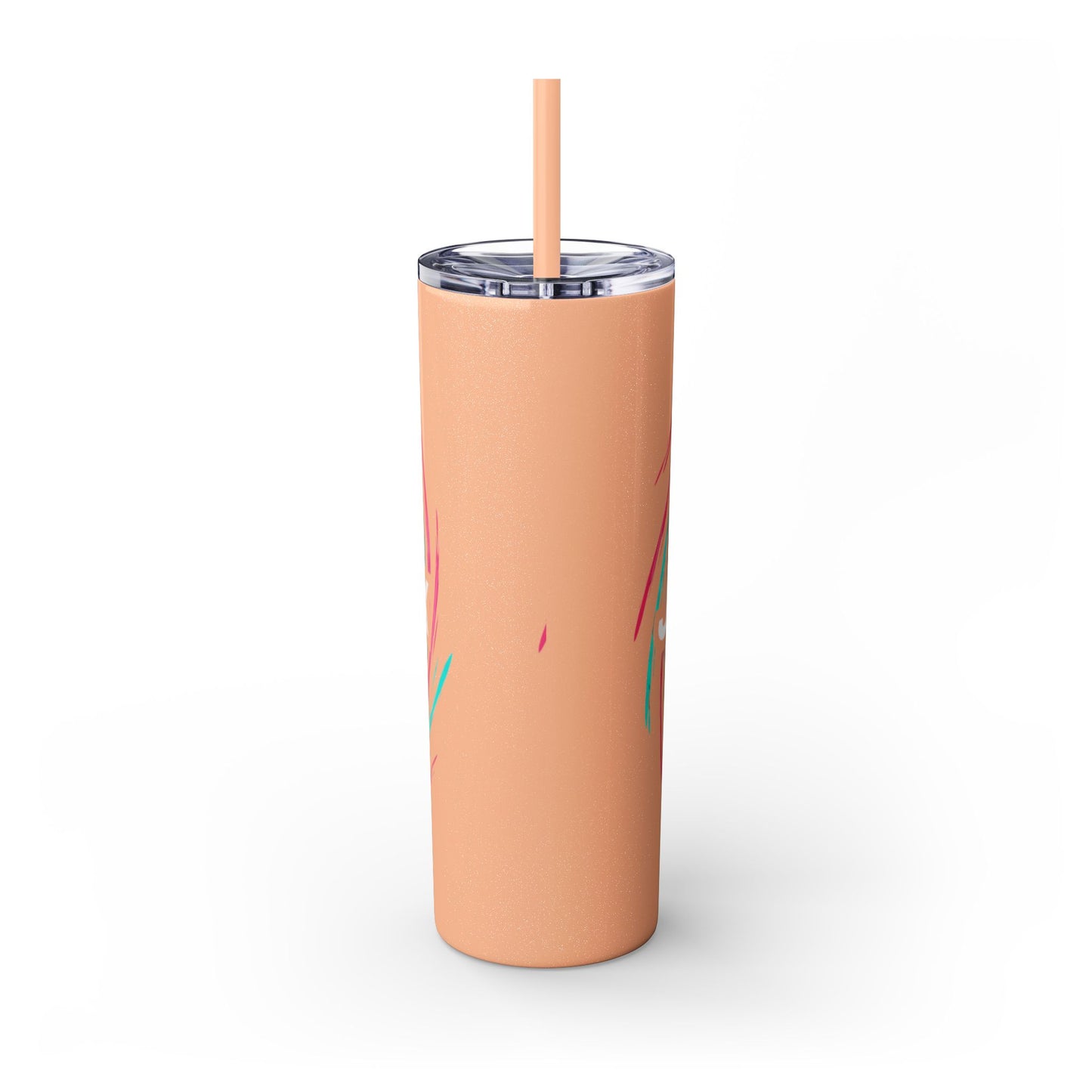 Colorful Swirl Skinny Tumbler with Straw, 20oz | Insulated Drinkware | Perfect for Gifts, Travel, Office, Beach, Summer Vibes