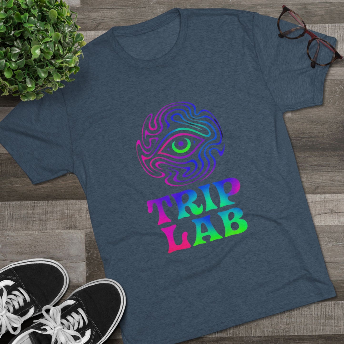Colorful Psychedelic Tee - Trip Lab Unisex Crew Shirt, Festival Wear, Gift for Him or Her, Summer Wardrobe, Boho Style T-Shirt