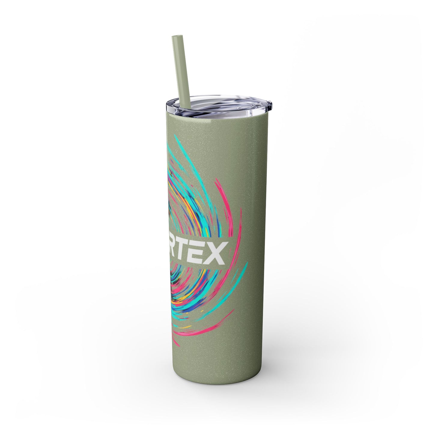 Colorful Swirl Skinny Tumbler with Straw, 20oz | Insulated Drinkware | Perfect for Gifts, Travel, Office, Beach, Summer Vibes
